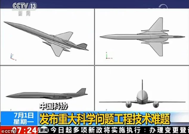 Aereo Supersonico Cinese 2035, fonte CCTV