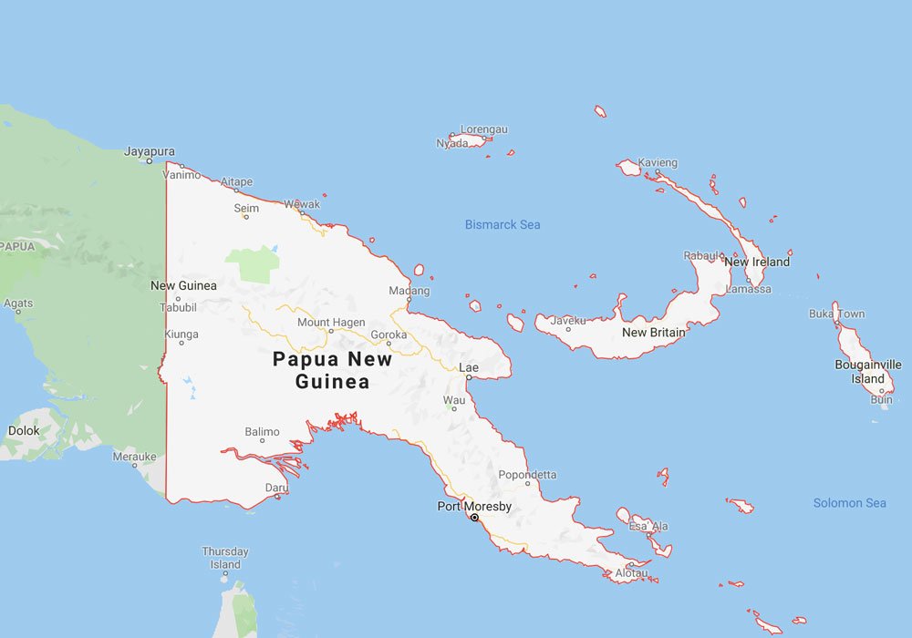 Mappa Papua Nuova Guinea