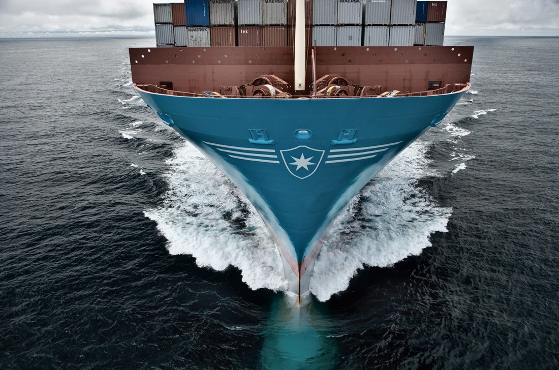 Bow of Maersk vessel