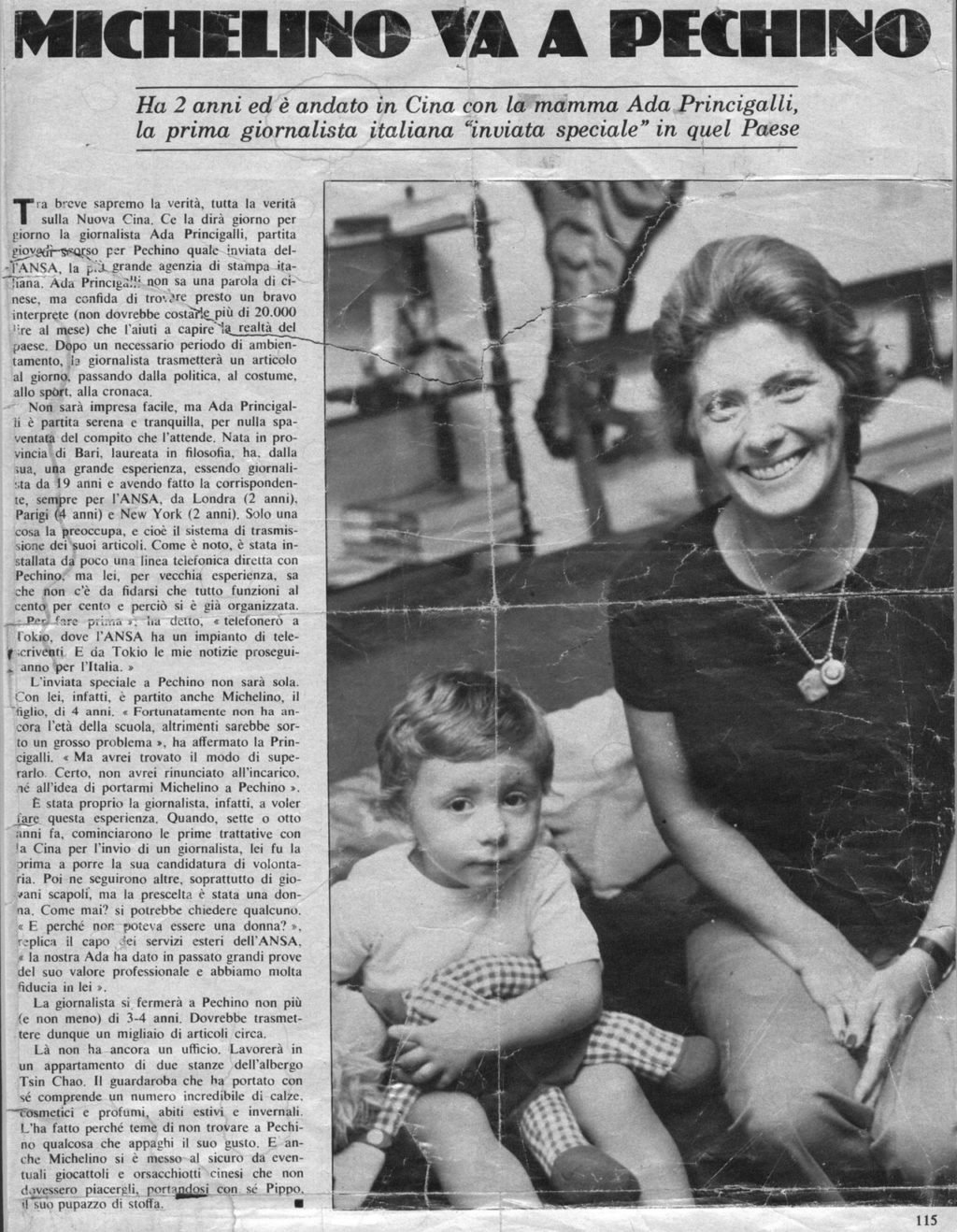 Ada Princigalli and son, 1971